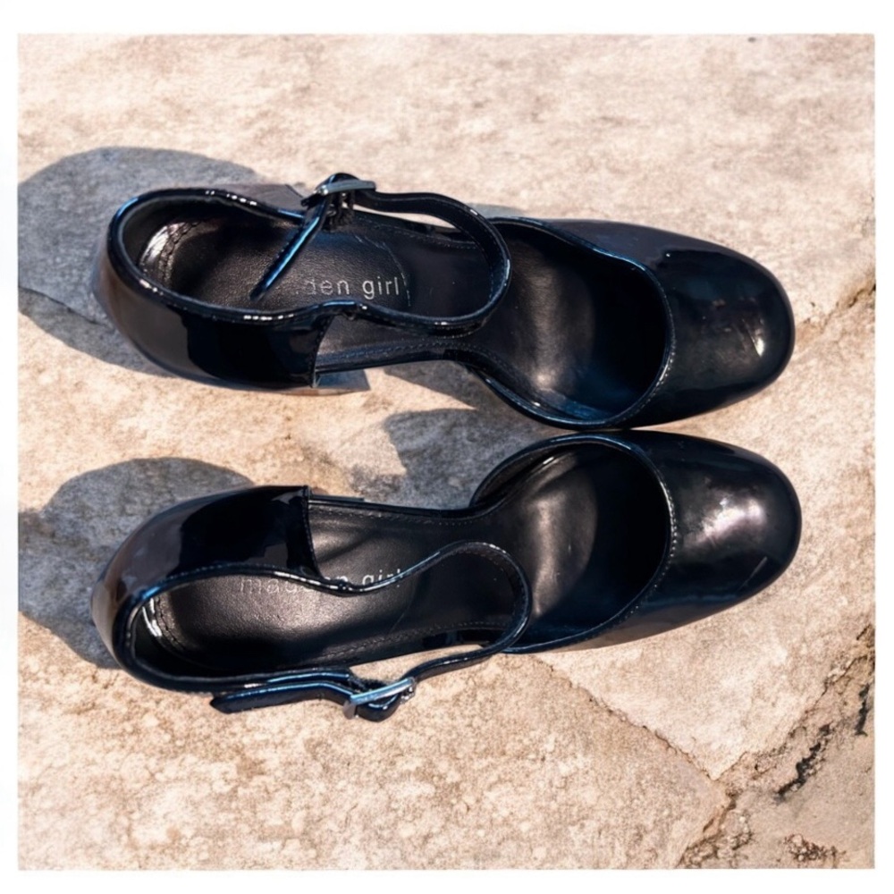 Madden Girl Black Patent Leather Mary Jane Platform Heels Sz 8.5 - Picture 3 of 10